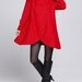Red cloak wool coat Hooded Cape women Winter wool coat