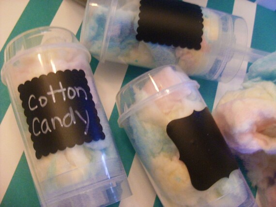 12 COTTON CANDY party favor containers with by peppermintandswish