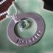 Personalized Silver Name Necklace- Hand Stamped Love Ring