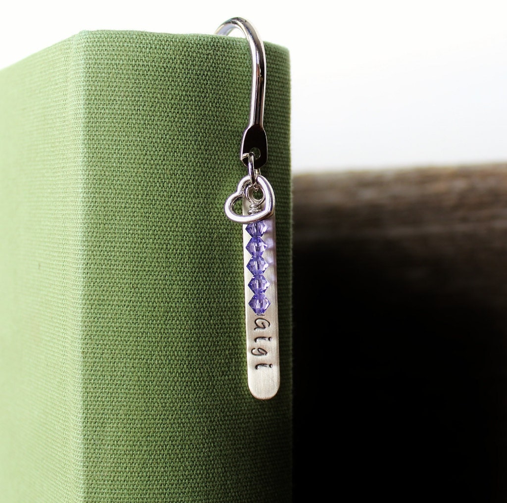 Personalized Silver Bookmark Perfect Gift For Grandma, Teacher, Coach, Friend With Swarovski Crystals