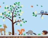Childrens Forest Wall Decal - REUSABLE Wall Decal - J220SWA