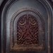 Vintage Fireplace Cover Vent Grate Ornate Cast Iron Arched with Matching Double Surround