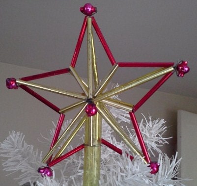 Russian Tree Topper Glass Christmas Star
