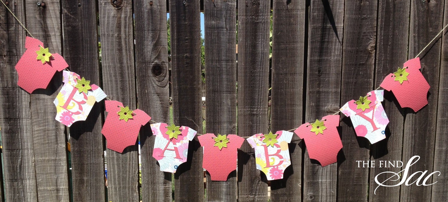 Floral Baby Banner- Baby shower prop- Baby shower decoration