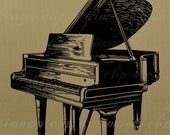 Grand Piano Clip Art, Vintage, Royalty Free, No Credit Required