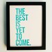 LINOCUT PRINT - Anniversary, Future -- The Best Is Yet To Come (Turquoise) Linocut Art 8x10