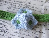 Blue Floral Headband Newborn Prop Photography
