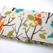 Owl Wallet, Fabric Bifold Clutch, Woodland Forest, Teal, Pink, Green, Yellow, Made to Order