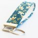 Key Fob, Wristlet Fabric Keychain, White Flowers, Green polka dots, Vintage look
