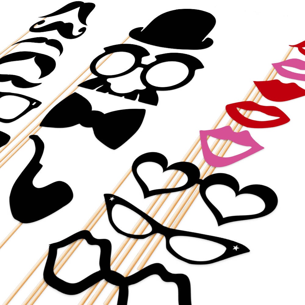 Photo Booth Props - Sexy Photobooth Prop - 20 piece set - Birthday, Wedding Photo Props