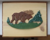 Wall mounted moose plaque