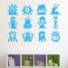 Monster Decal Child Decor - Set of Twelve Cute Monster Vinyl Wall Decals