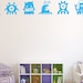 Monster Decal Child Decor - Set of Twelve Cute Monster Vinyl Wall Decals