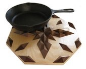 Wooden Walnut Hot Pad.  Wood, table centerpiece, hot pad, or trivet.