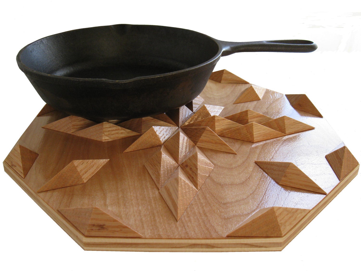 Oak wood table centerpiece, hot pad, wall art, or trivet.