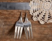 silver pickle fork earrings by tangs and tines