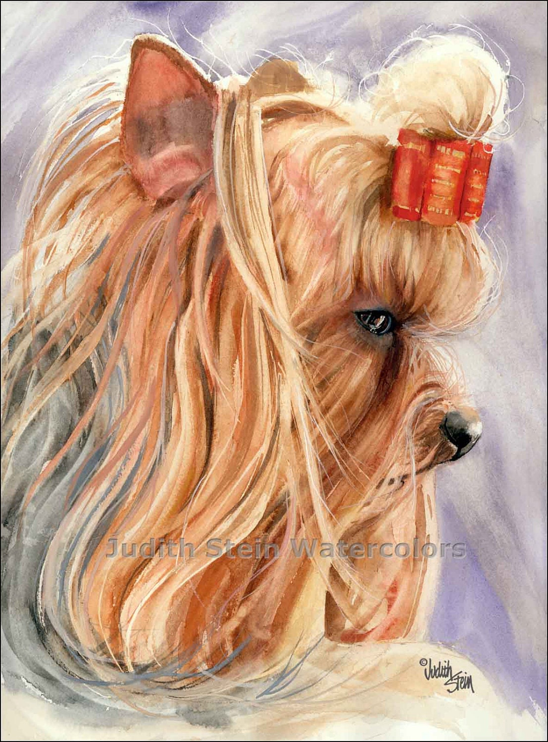YORKSHIRE TERRIER Toy Dog 15x11 Giclee Watercolor Print