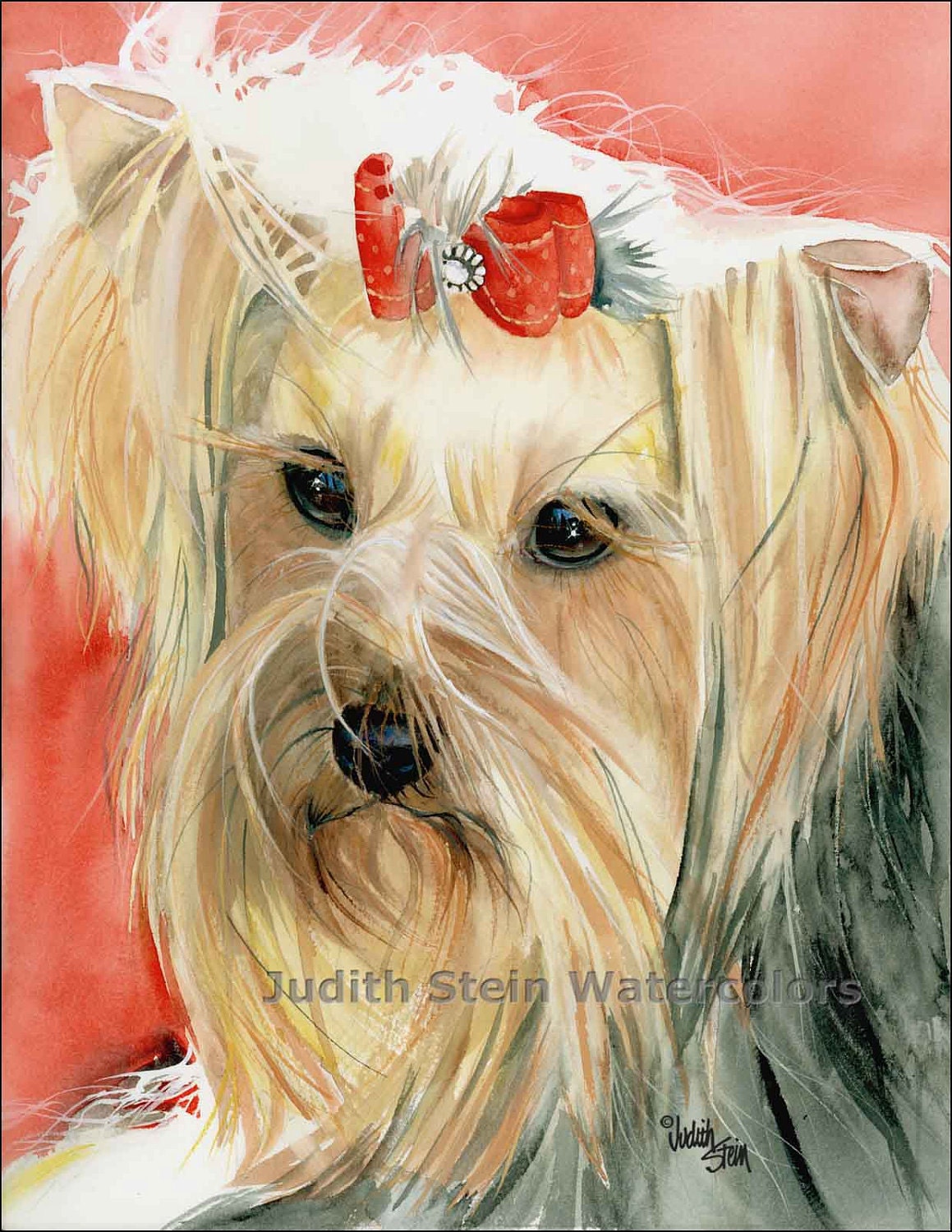 YORKSHIRE TERRIER Toy Dog 15x11 Giclee Watercolor Print