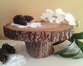 TREASURY ITEM - 14" Oak tree trunk cake stand - Rustic wedding - Home decor - Photo prop