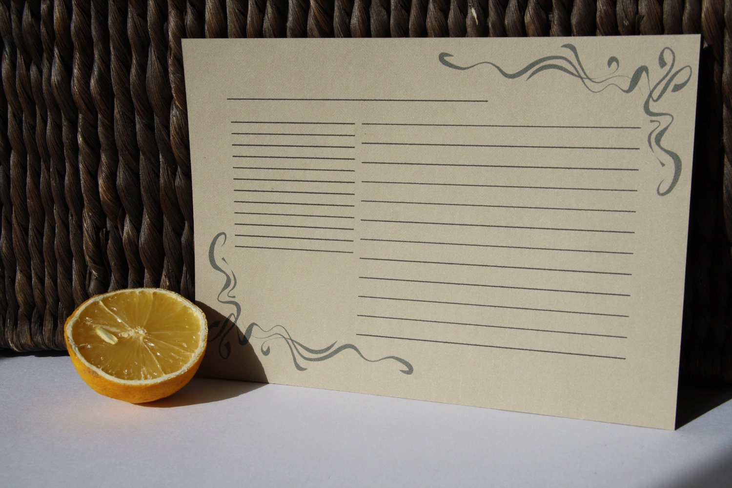 Vintage-inspired letterpress recipe cards, set of 6