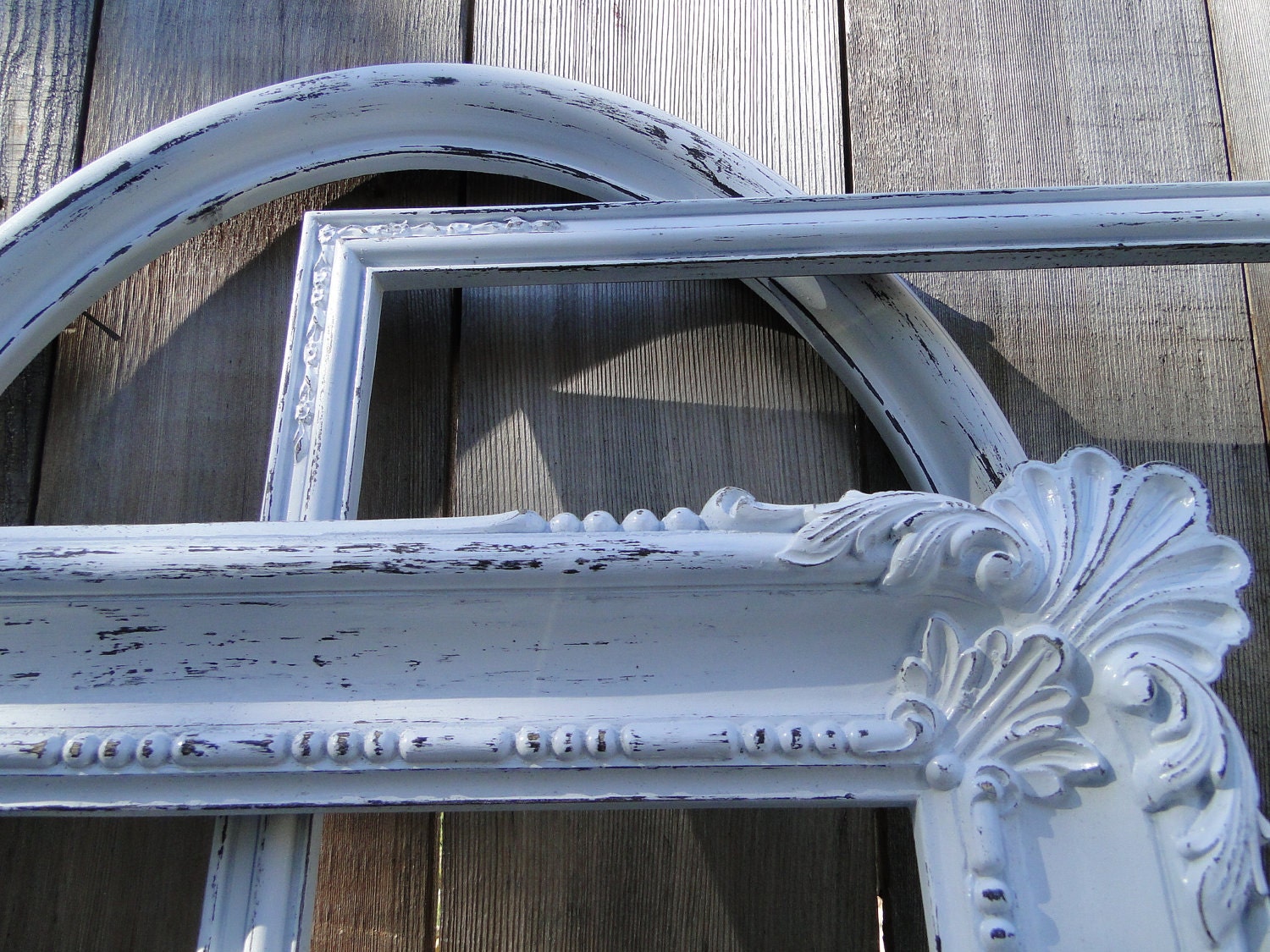 Large Frame Collection Set Gallery Wall distressed white "Lace IX"