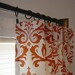 Damask Curtains Custom Drapes Panels Sweet Potato & Natural Pair of 50 x 108