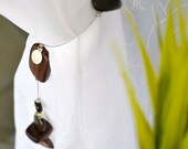 Magnetic Curtains Tiebacks - Ebony, crystal and metal bead- Set of 2