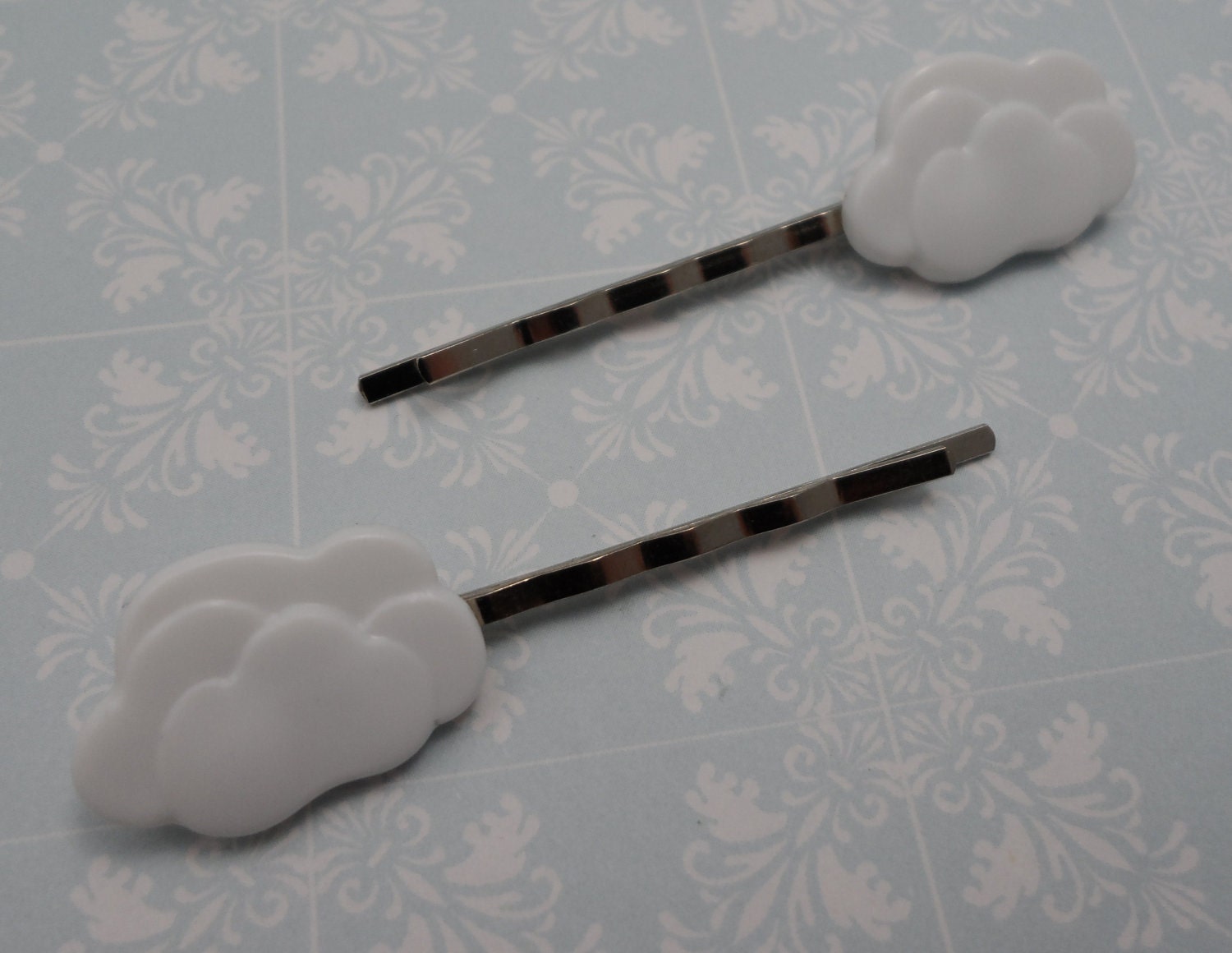 Dreamy white Cloud hair clips / bobby pins