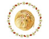 Dormouse illustration - cute animal sleeping print 8x10
