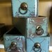 Sewing Machine Drawers set of four Painted with Annie Sloans Blue Chalk Paint and Hand Waxed