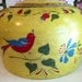 Tea Pot Hand Painted Vintage Yellows Blues Reds and Greens Bird with Flowers