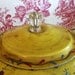 Tea Pot Hand Painted Vintage Yellows Blues Reds and Greens Bird with Flowers