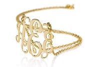 Monogram Necklace 1" - 18k Gold Plated Name Necklace
