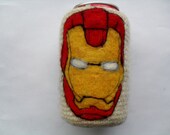 Needle felted Iron man Avengers can cozy /  Koozie