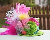 Mini Top Hat  Alice in Wonderland  - Photo Prop - Birthday Top Hat - Summer Hat