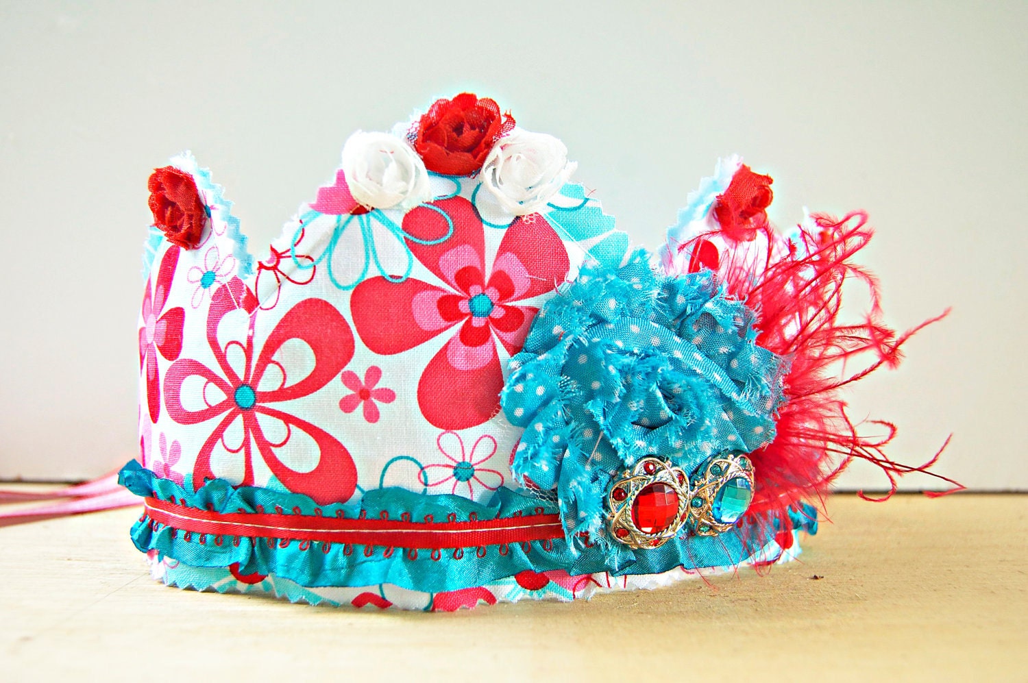 Circus Birthday Crown - Party Hat - Photo Prop - Pink Crown - Princess Dress Up - Birthday Hat