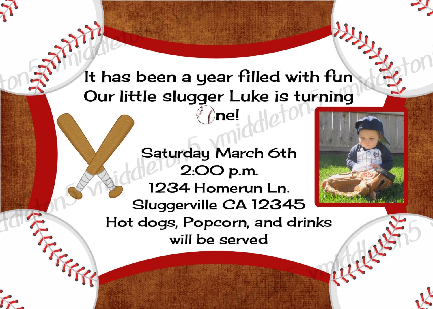 baseball birthday invitations