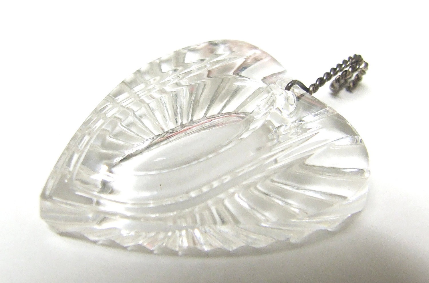 SALE Waterford crystal heart pendant piece with a twist - Use alone or for jewelry making Cut crystal Was 15 dollars now 8.99