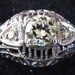Antique diamond filigree ring, 14k white gold, Appraisal 1625 dollars/ Engagement/ VS round European cut Early Art Deco/Edwardian 7 Bridal