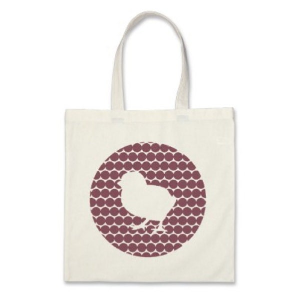 Girl Tote Bag - Plum Chick Silhouette Dots Tote Bag - Party Favor Tote Bag