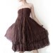 Strapless Ruffle Cotton Dress or Maxi Skirt in Green
