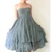 Strapless Ruffle Cotton Dress or Maxi Skirt in Green
