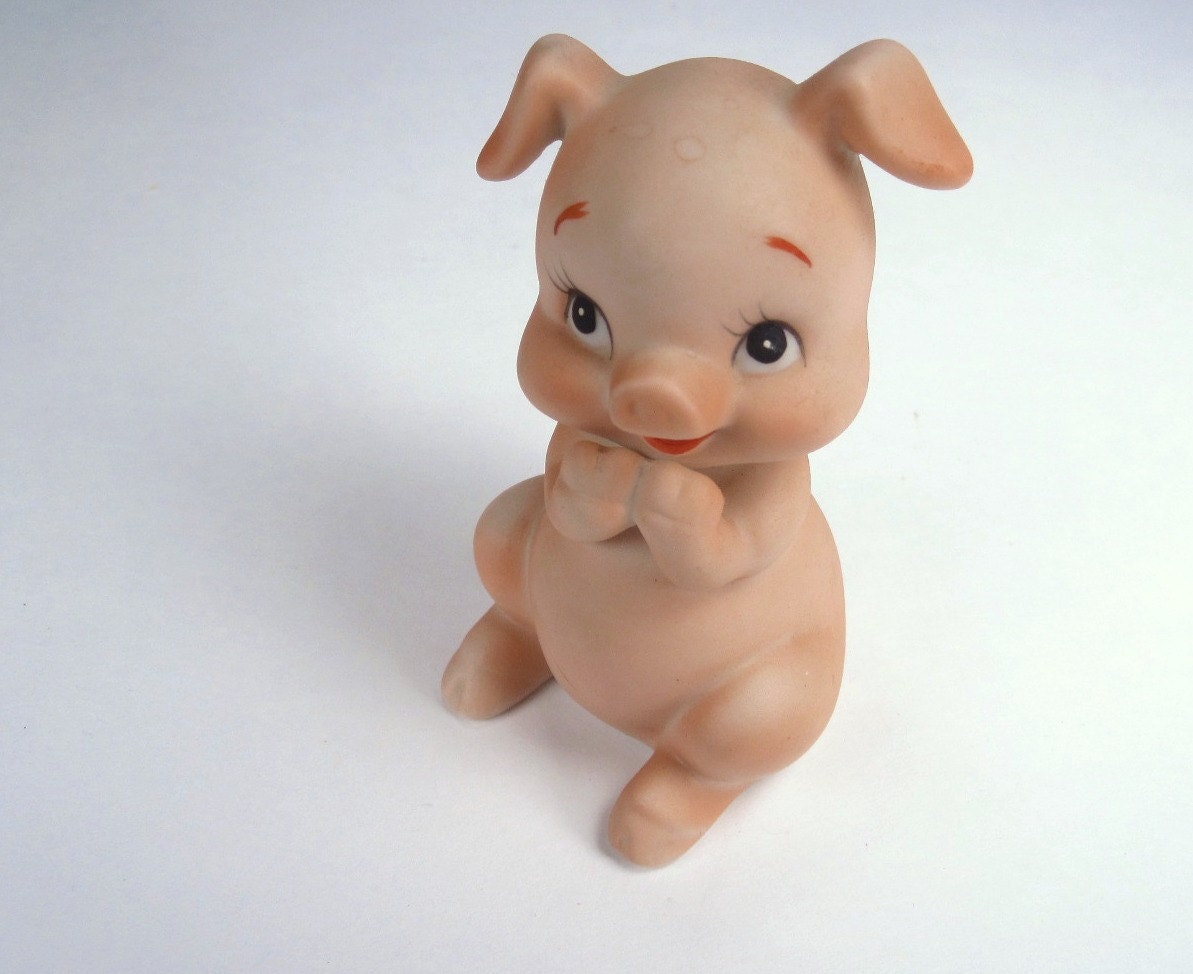 Lefton Pig Figurine Number 02529, Porcelain Collectible Animal