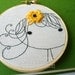 Embroidery Pattern PDF Girl with  Flower
