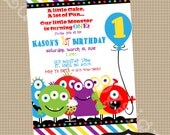 PRINTABLE Little Monster Birthday Party Invite- DIY printable party invitation by Luv Bug Design