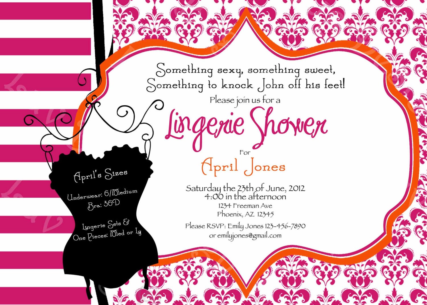 PRINTABLE Corset Bachelorette or Lingerie Party Invitation- printable party invitation by Luv Bug Design