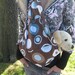 pet sling dog cat bunny carrier -for any small pet TEAL circles on brown or choose size and fabric