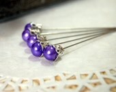 Crown Pins in Royal Purple- Scrapbooking, Card Making, Altered Art, Bridal, Millinery.