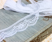 Tulle Embroidered Scallop Lace in White - Scrapbooking, Card Making, Sewing, Bridal