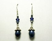 CLEARANCE Dark Blue Pearl Earrings